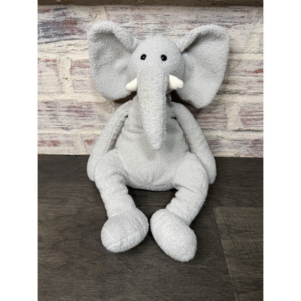 JELLYCAT Pelhamby Elephant Gray Plush Stuffed Toy White Tusks Large 15" RETIRED